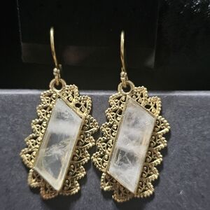 Elegant Goldtone and  Dangle Earrings